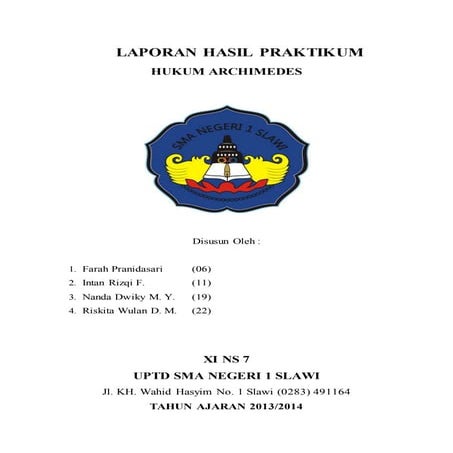 Laporan hasil praktikum hukum archimedes