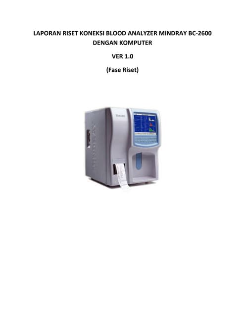 Laporan Riset Koneksi Mindray BC-2600