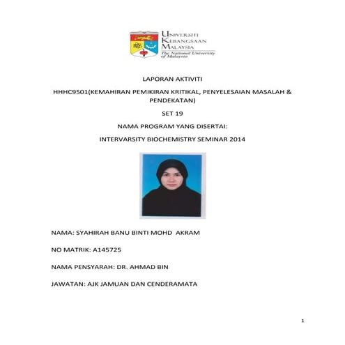 Laporan hp pemikiran kritikal