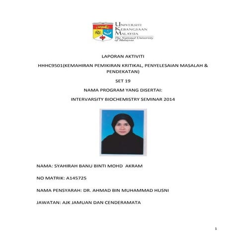 Laporan hp pemikiran kritikal