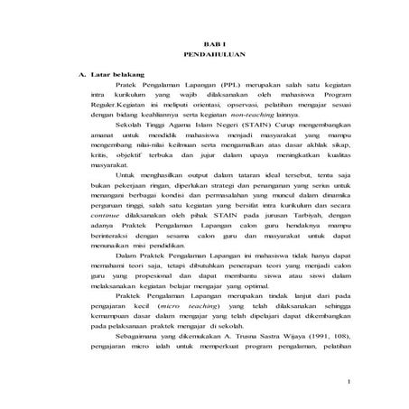 CONTOH LAPORAN PPL STAIN CURUP