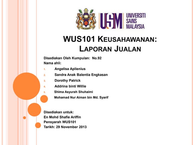 Laporan Jualan Wus101