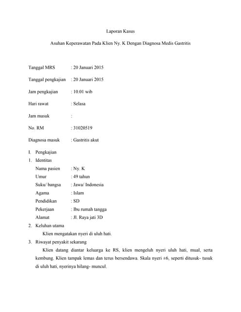 Laporan Kasus Gastritis