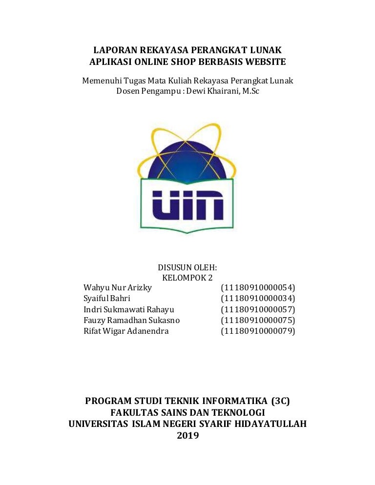 Laporan Rekayasa Perangkat Lunak Online Shop Berbasis Website