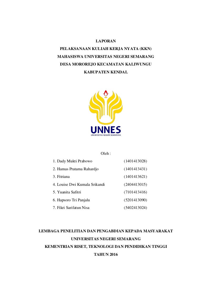 Laporan KKN UNNES Desa Mororejo Kec Kaliwungu