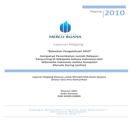 Laporan magang wikimedia indonesia