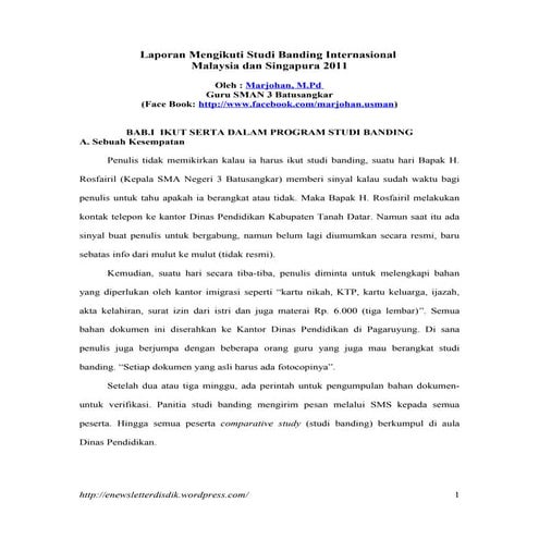 Laporan hasil study banding | DOCX