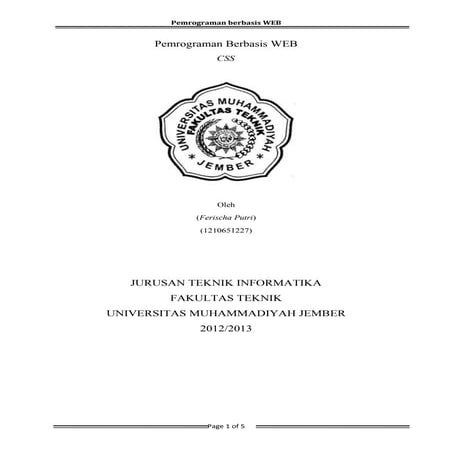 Laporan pbw  CSS ferischa