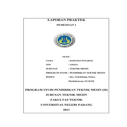 Laporan pemesinan uas