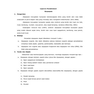 Laporan pendahuluan dispepsia