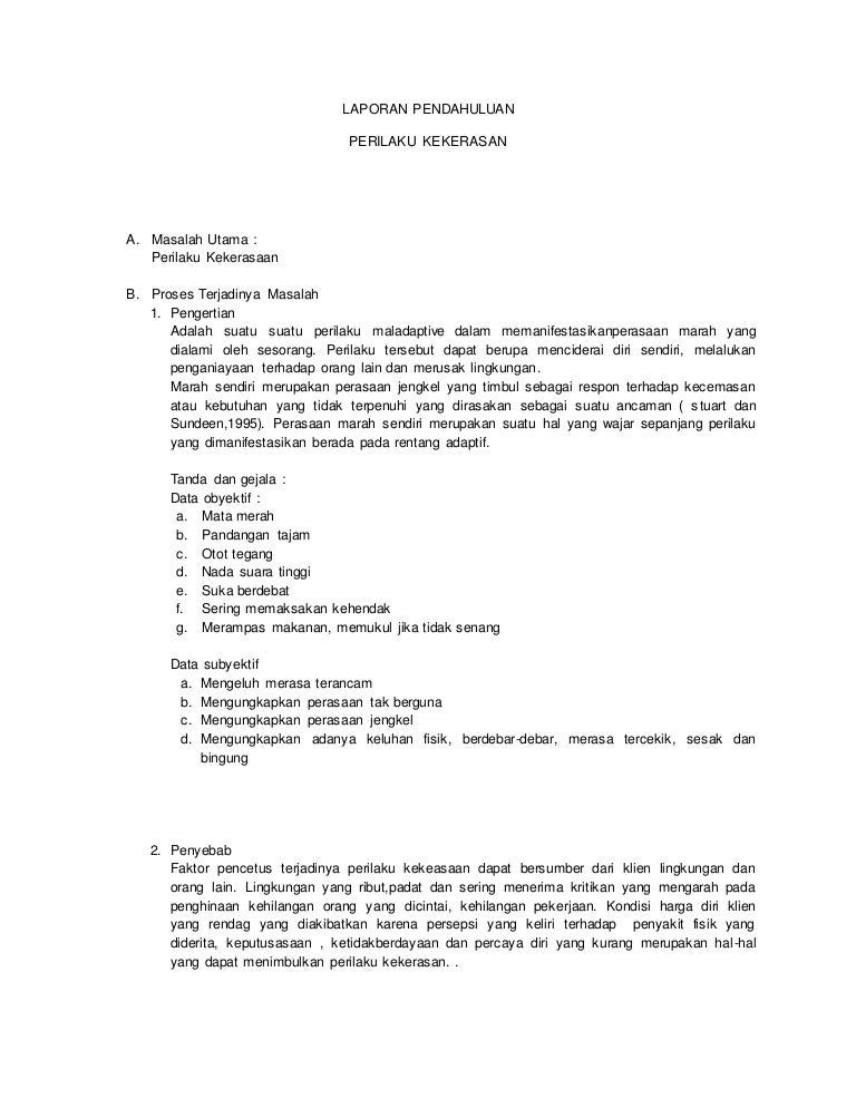 Contoh Laporan Pendahuluan Jiwa Peran Sekolah