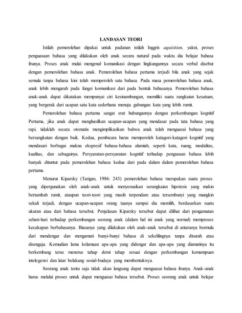 Makalah Pemerolehan Bahasa Anak