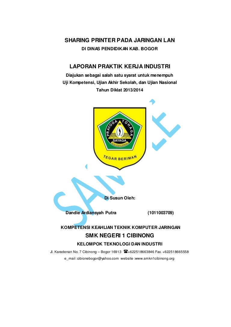 Laporan Praktik Kerja Industri Sharing Printer Dengan Jaringan Lan