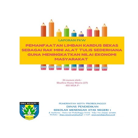 Laporan PKW Pemanfaatan Limbah Kardus Bekas