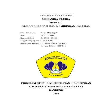 Laporan praktikum aliran seragam ( modul 2 )itb
