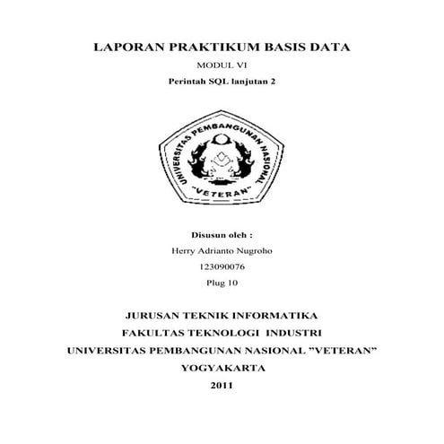Laporan praktikum basis data bab vi
