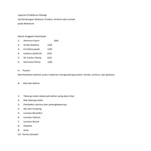 Laporan praktikum biologi