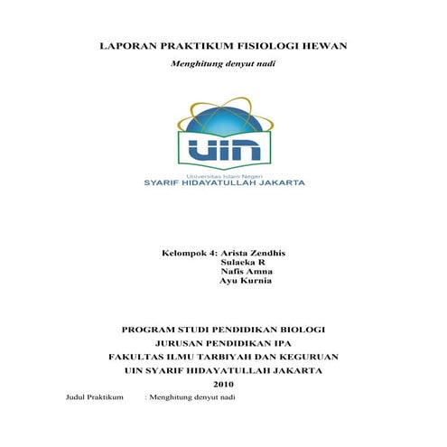 Laporan praktikum fisiologi hewan