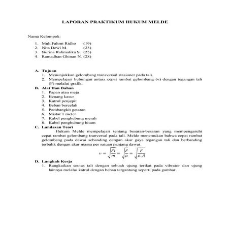 Laporan lengkap melde praktikum