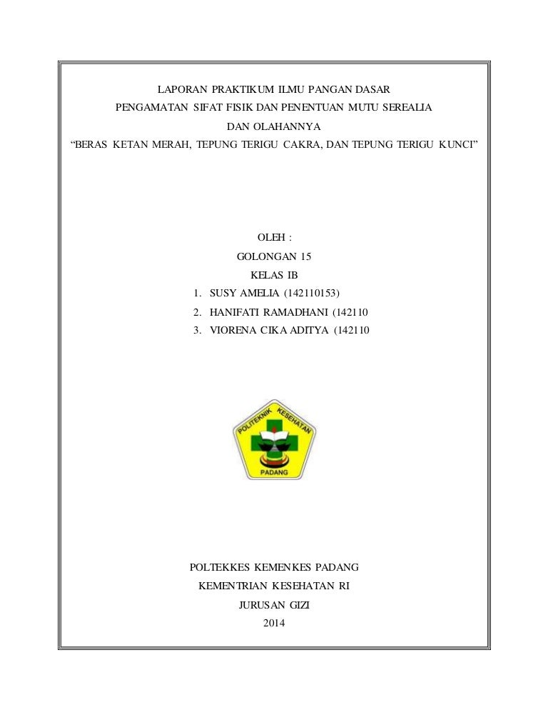 Laporan praktikum ilmu pangan dasar