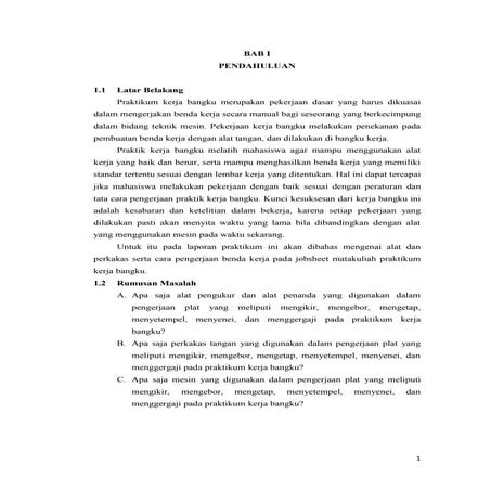 Laporan Praktikum Kerja Bangku