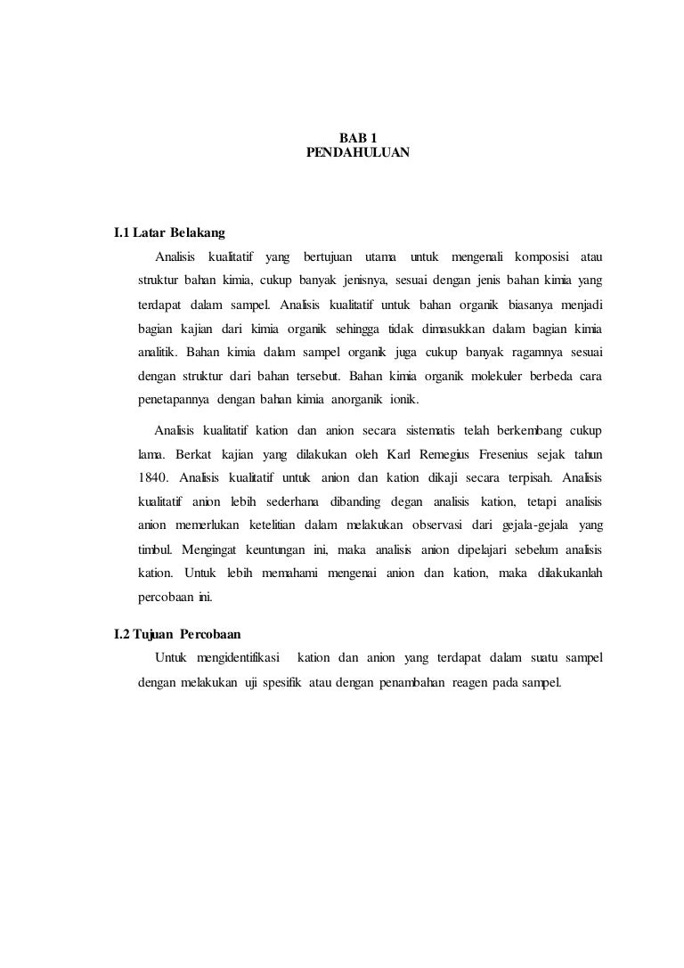 Contoh Latar Belakang Laporan Praktikum Kimia Kumpulan Contoh Laporan