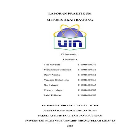 Laporan praktikum mitosis akar Allium cepa