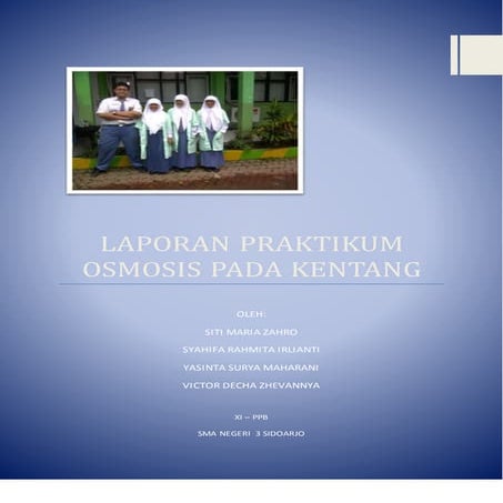 Laporan praktikum peristiwa osmosis pada kentang