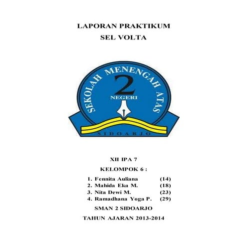 Laporan praktikum sel volta