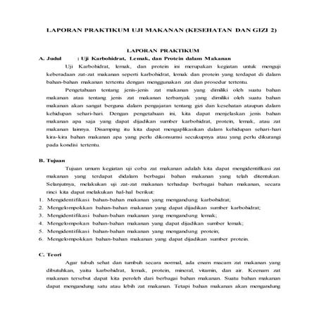 Laporan praktikum uji makanan