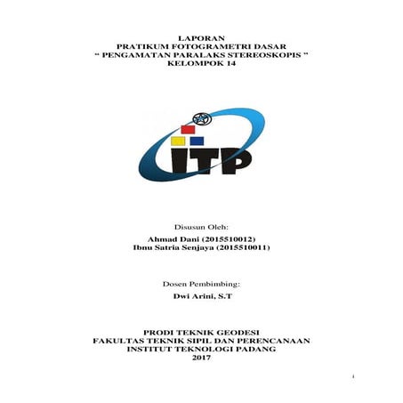 Laporan Praktikum Fotogrametri Dasar