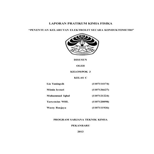 Laporan pratikum kimia 