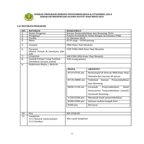 Laporan program kursus penyembelihan