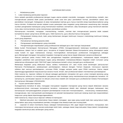 Laporan refleksi