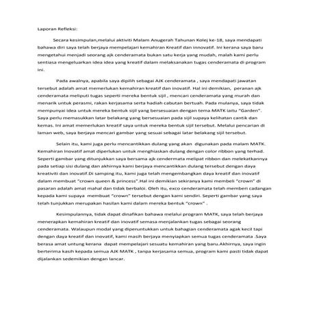 Laporan refleksi