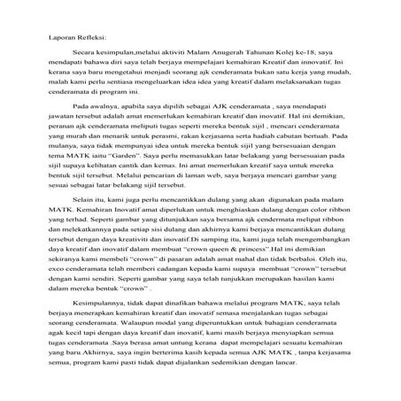 Laporan refleksi