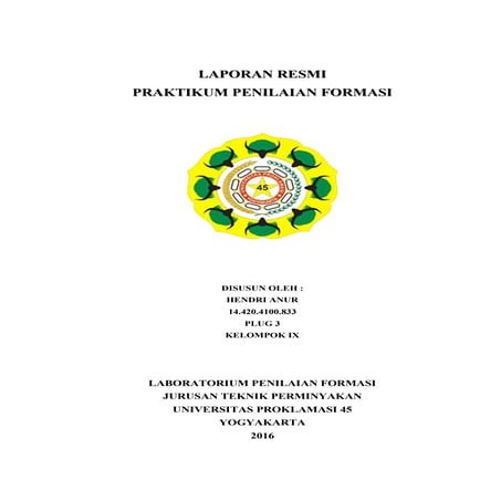 Laporan resmi penilaian formasi