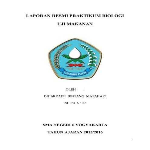 Laporan Resmi Praktikum Biologi Uji Makanan