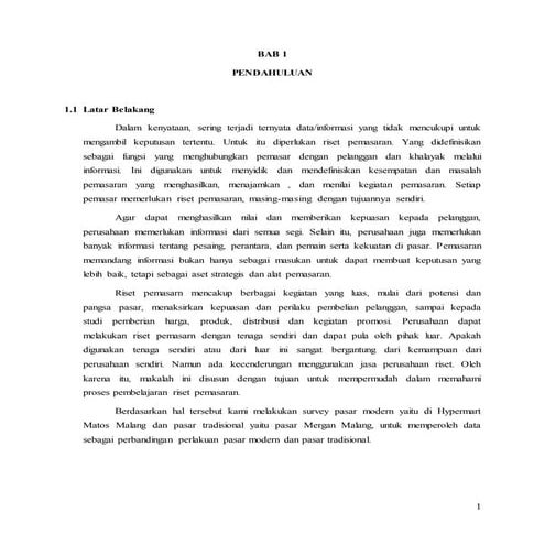 Laporan survey pasar