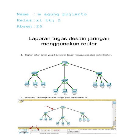 Laporan tugas desain jaringan menggunakan router ( m agung pujianto ( 26 ) )