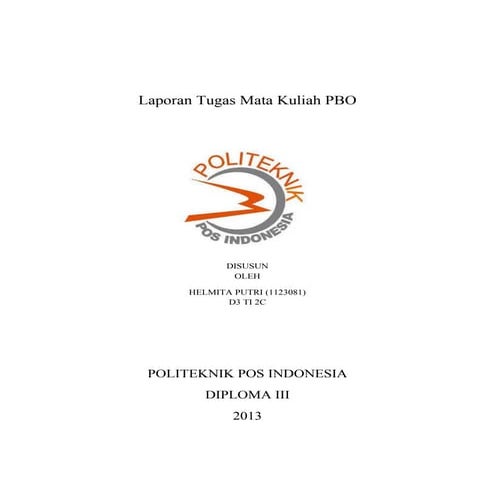 Laporan tugas mata kuliah pbo yg ke 3