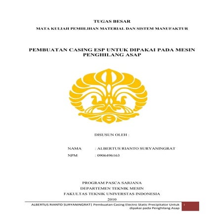 Laporan tugas pemilihan material selection