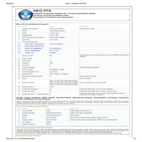 Lapor tunjangan dikdas