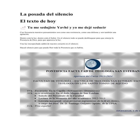 La posada del silencio 7, curso v