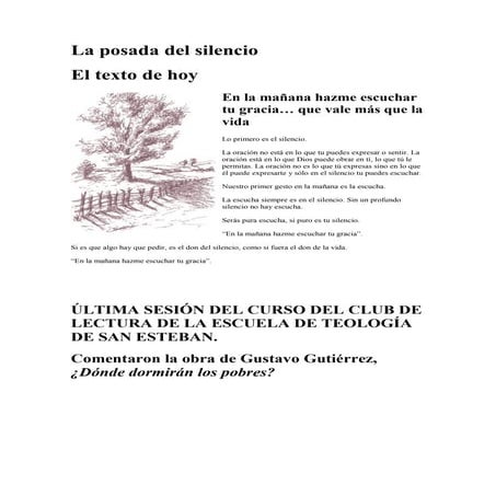 La posada del silencio nº 124, curso v