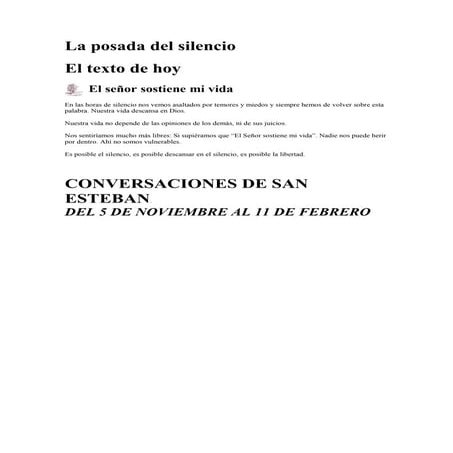 La posada del silencio nº 20, curso v