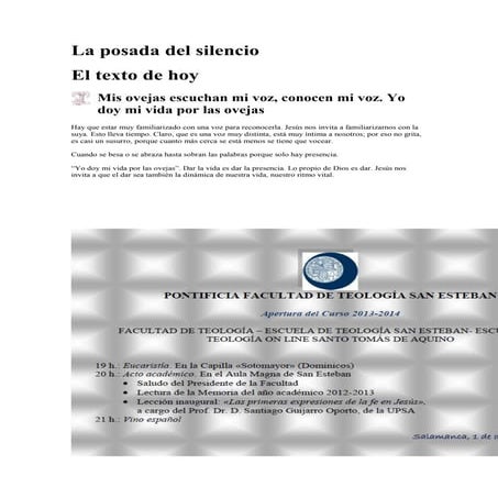 La posada del silencio nº 2, curso V