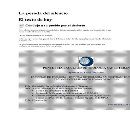 La posada del silencio nº 9, curso IV