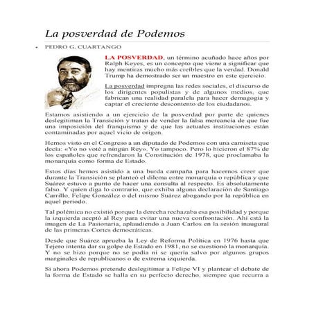 La Posverdad de podemos