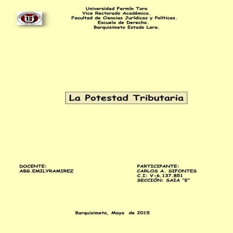 La potestad tributaria